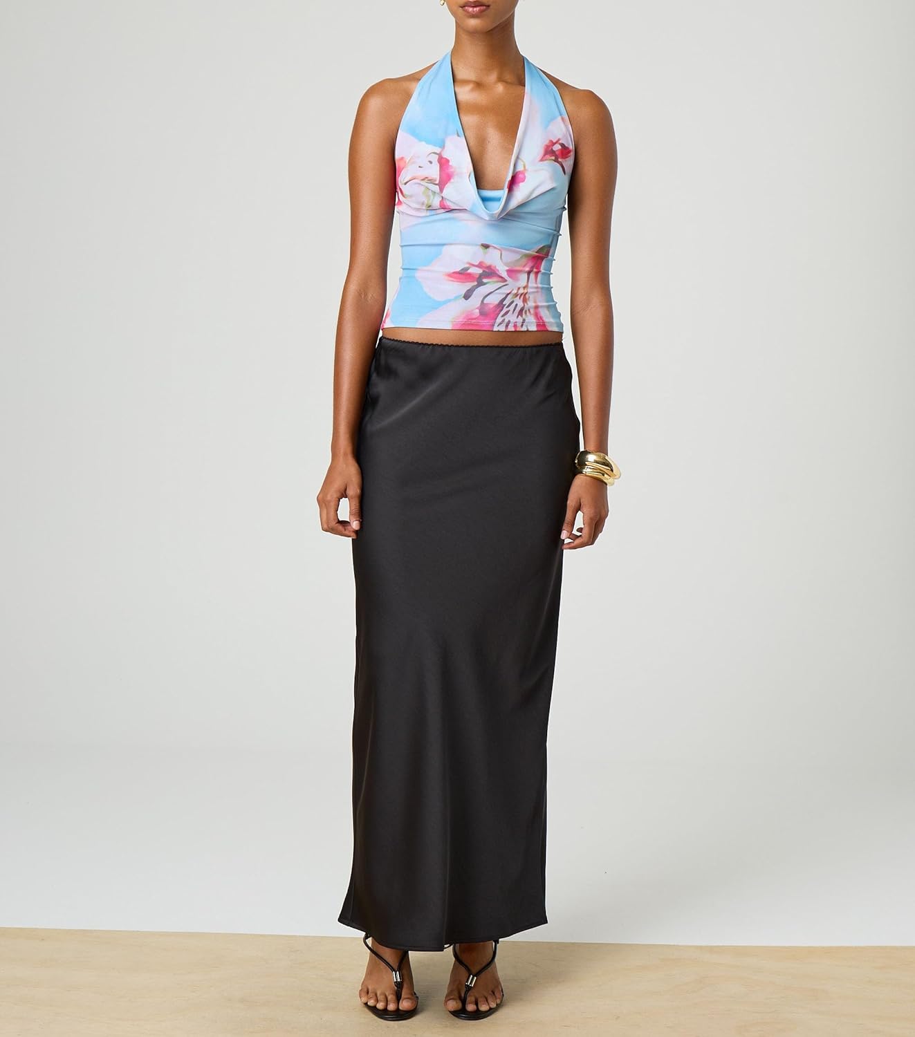 Open Back High Neck Tank Tops for Women Satin Silk Halter Mockneck Sleeveless Backless Crop Top Y2k Going Out Tops - Image 3