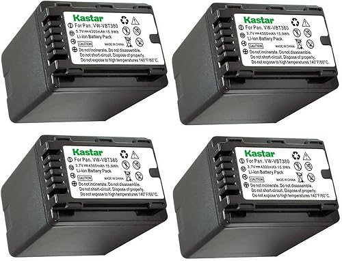 Kastar Batería de repuesto VW-VBT380 para Panasonic HC-V550K, HC-V620M, HC-V710, HC-V720, HC-V720M, HC-V720GK, HC-V720MGK, HC-V720K, HC-V750,