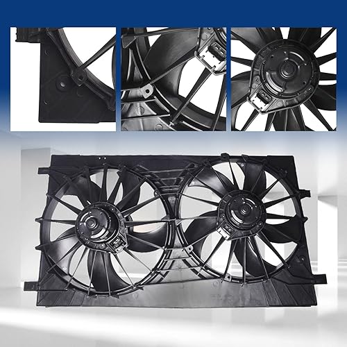 Miniatura 4 de Ventilador de radiador 68031872AA 68031873AA Reemplazo para calibre 07-12/Repuesto para brújula 07-17/Reemplazo para Patriot 07-17/Reemplazo para