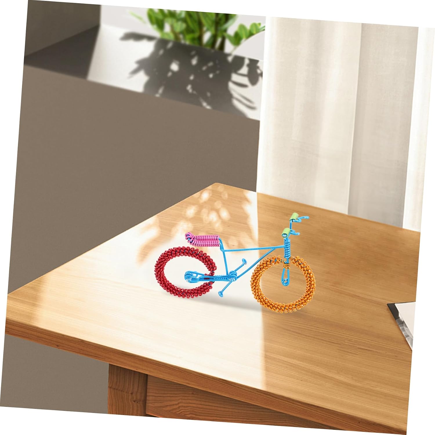 Handmade Model Sculpture Aluminum Wire for Creative Desktop Decoration Unique Collectible Bike Figurine for Home Office Display