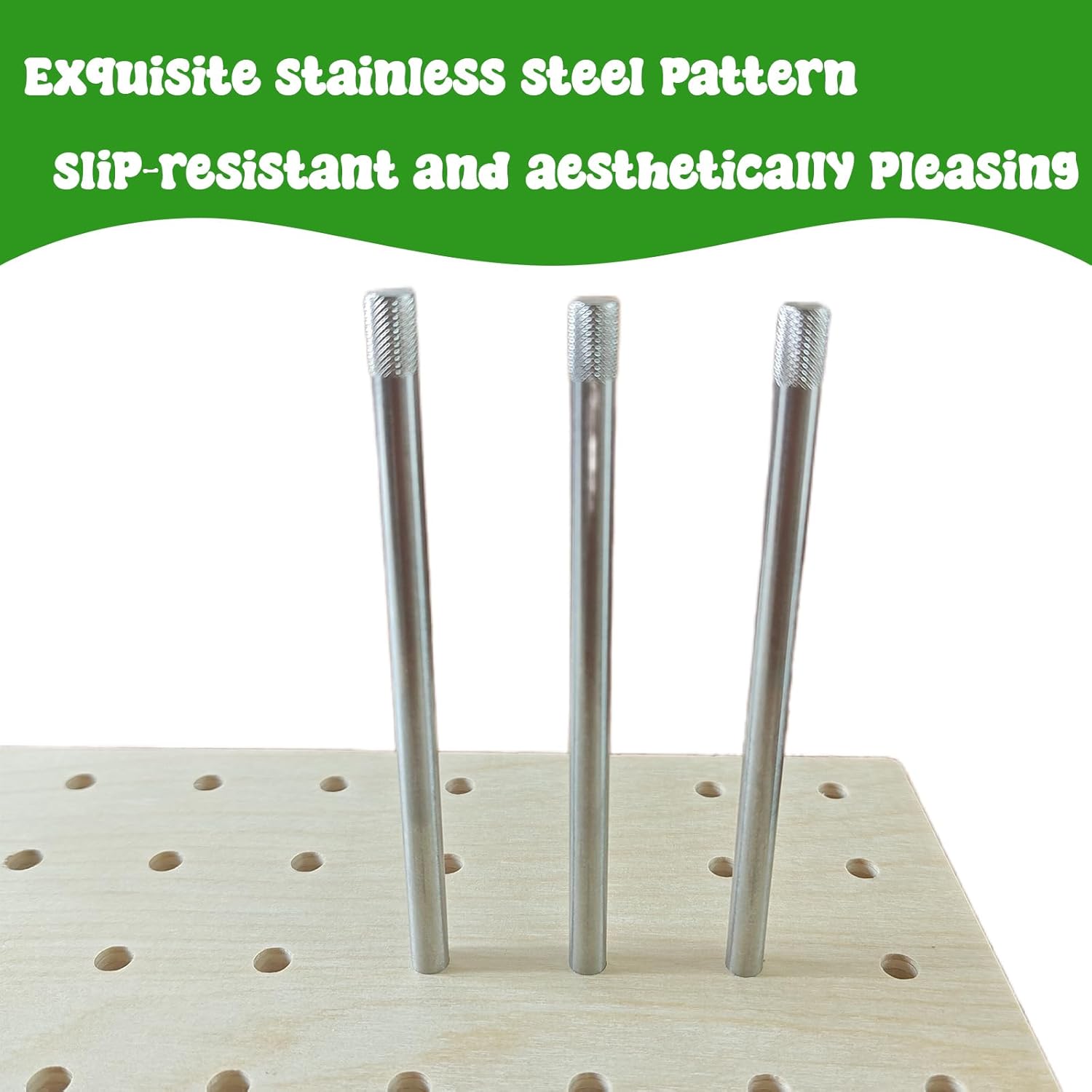 Pegboard Drawer Organizer-Unbroken Legs, 6-Pack Wood Peg Drawer Organizers with 48 Stainless Steel Pegs, for Kitchen Dishes & Food Containers(35.4"x17")