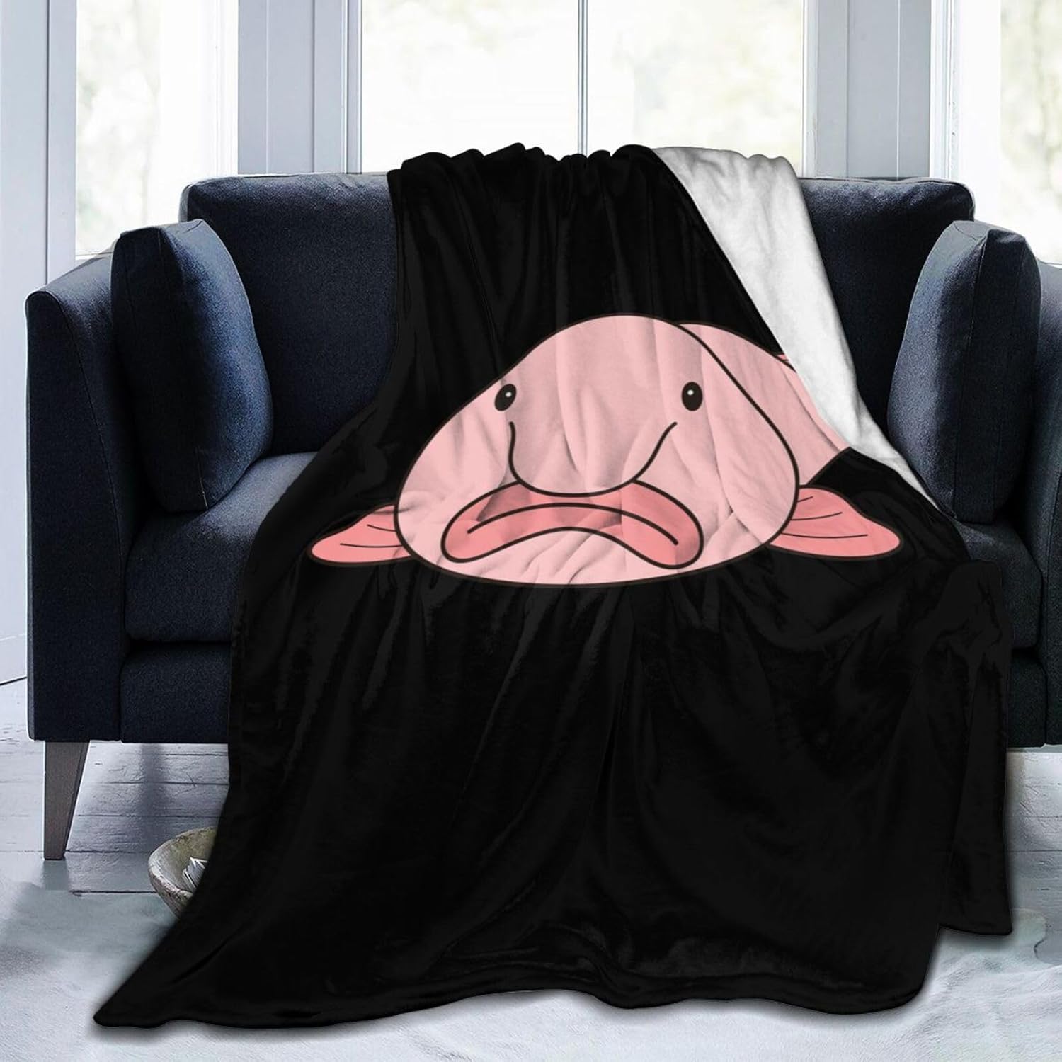 Love Blob Fish Blobfish (2) Blanket Super Soft Flannel Throw,Ultra-Soft Blanket for Bed Or Sofa All Season,Cozy Lightweight Blankets for Women Kids Adults 50"X 40"