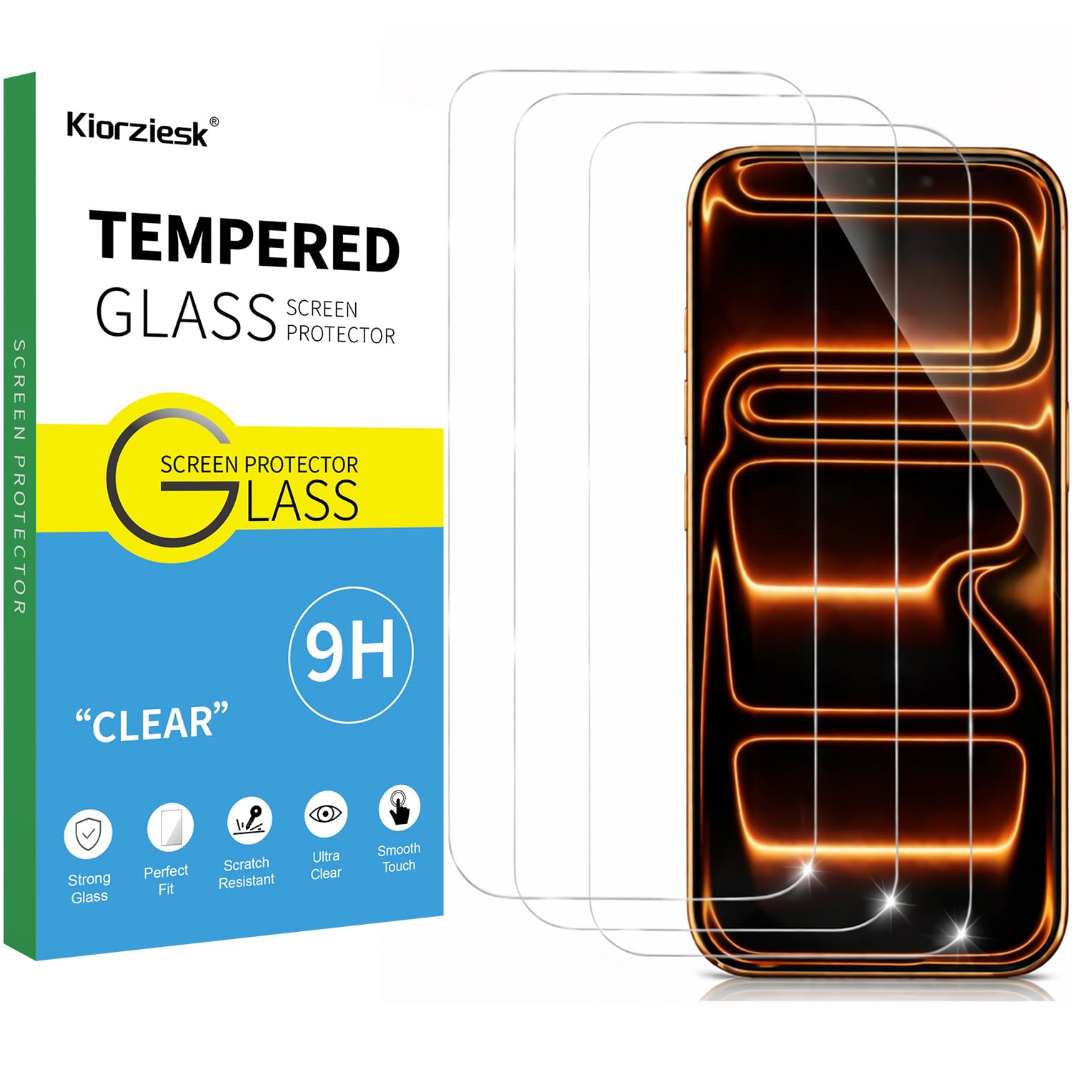 3 Piezas Protector Pantalla para iPhone 17 Pro Max, iPhone 16 Pro Max, Cristal Vidrio Templado HD Clara Antiarañazos Antihuellas Sin Burbujas Dureza 9H Cobertura Completo 6,9 Pulgadas Transparente