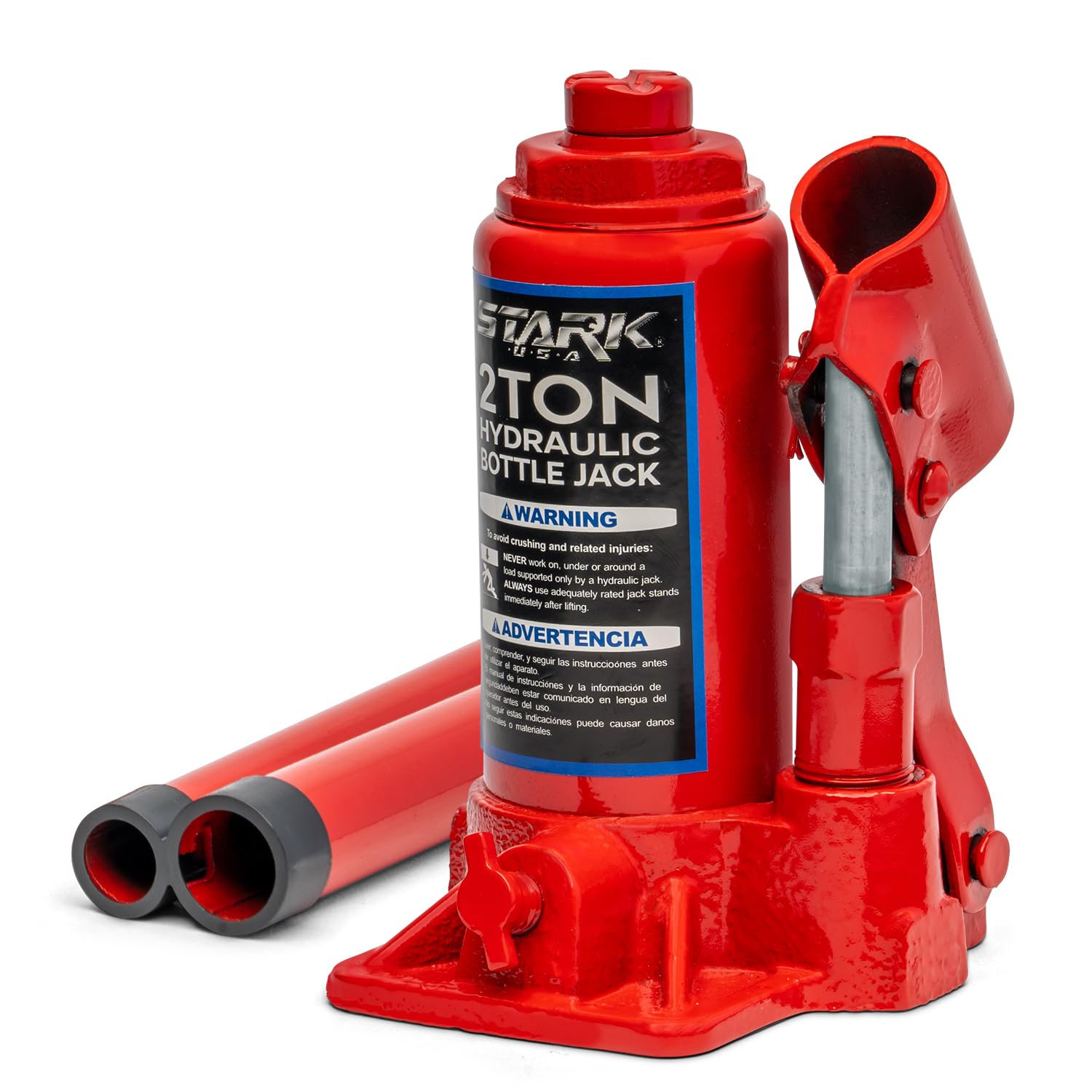 XtremepowerUS 2-Ton Portable Hydraulic Bottle Jack Stand Hydraulic Jack Lift Farm RV Truck Lifting Equipment Shop Hand Pump (5,000 LBS) Capacity