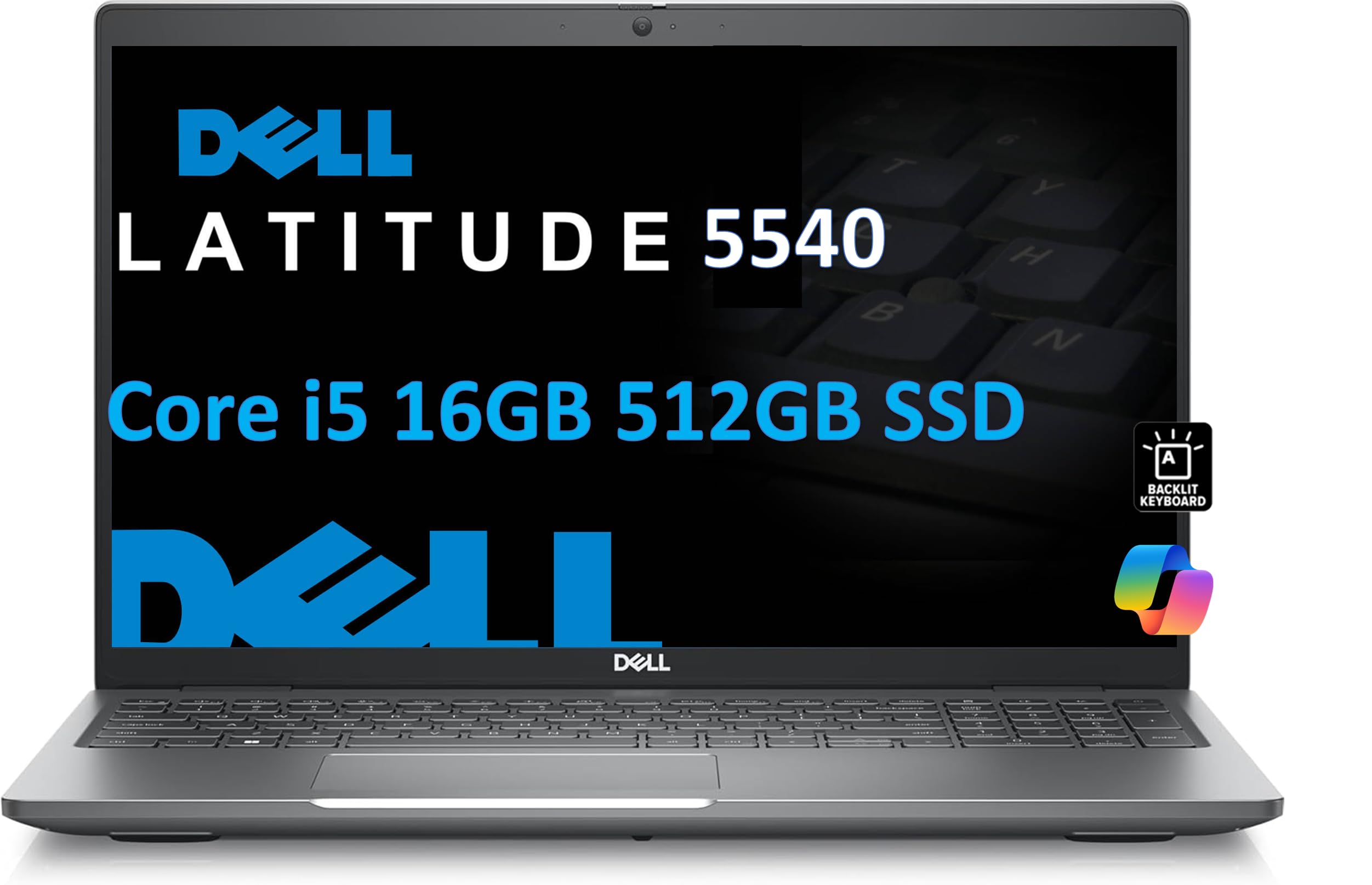Dell Latitude 5540 5000 Business Laptop (15.6" FHD, Intel 10-Core i5-1345U vPro (> i7-1255U), 16GB RAM, 512GB SSD), Backlit KB, 1080p FHD Webcam, 2x Thunderbolt 4, Ethernet, Win 11 Pro w/AI Copilot