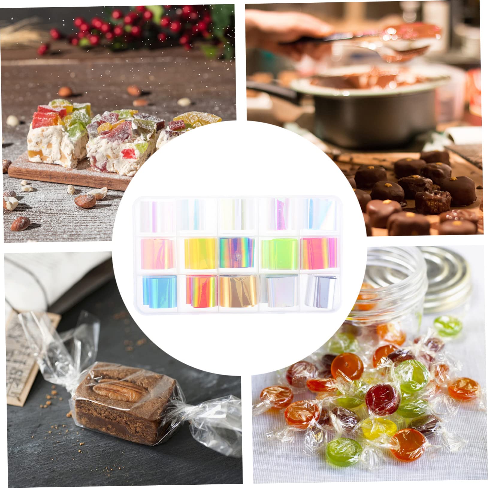 SOLUSTRE 30Rolls Colorful Candy Wrapping Paper Colors for Handmade Nougat Packaging Easy to Use Pet Material for Holidays and Parties