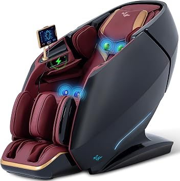 Alfine A860 Full Body 4D Massage Chair - Intelligent Health Detection, Dual-Core System, Zero Gravity Recline, Premium Leather, Customizable Programs, Smartphone Control Black