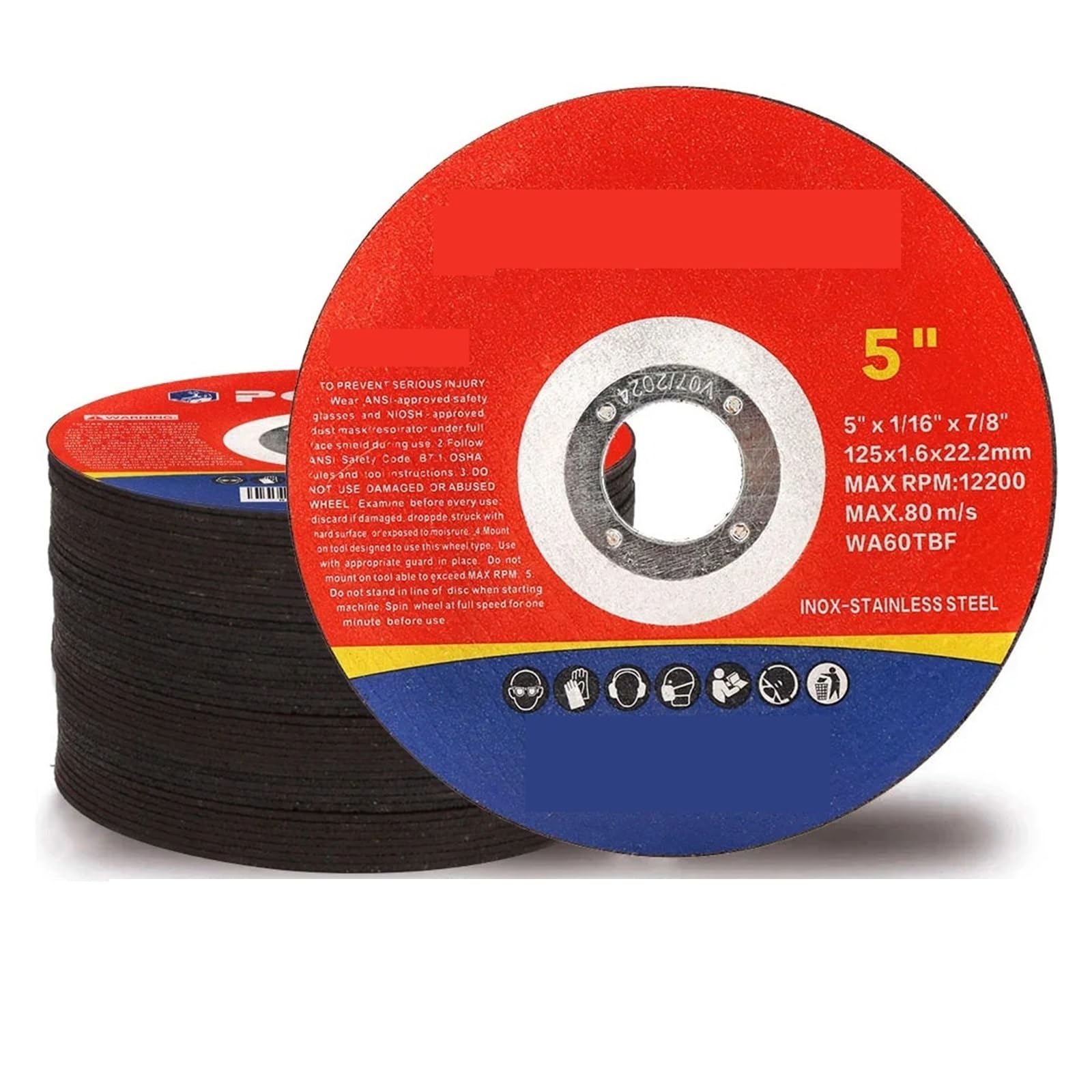 Discos de Lijado de 125 mm, Discos de Corte de Resina de Metal, Discos de Lijado de Aletas, Rueda de Amoladora Angular for Metal, 2-50 Piezas(10pcs)