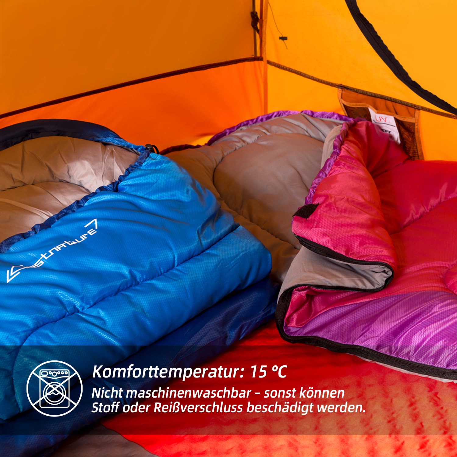Clostnature Leichter Schlafsack für Camping – Outdoor Lässiger Deckenschlafsäcke mit Kleines Packmaß für Erwachsene, Damen, Herren, Wandern, Sport, Bergsteigen(Links Reißverschluss)
