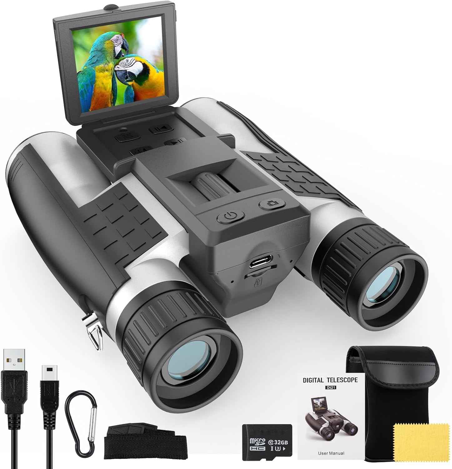 12x32 Large View Binoculars with Camera