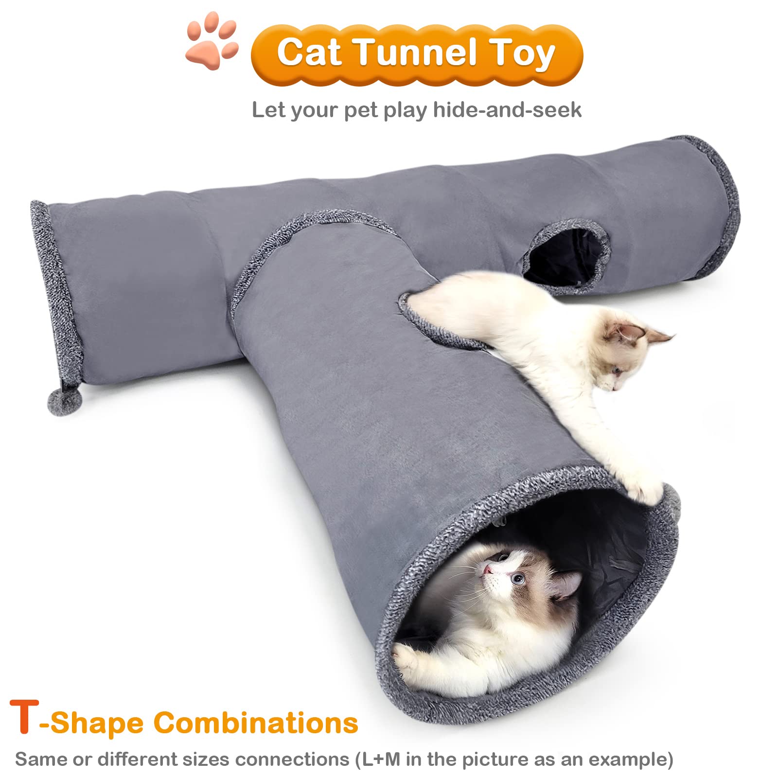 Katten Tunnel | 3-Weg Kattentunnel Speelgoed Opvouwbare Interactief Verrijking Katten Tunnel | 3-Weg Kattentunnel Speelgoed Opvouwbare Interactief Verrijking