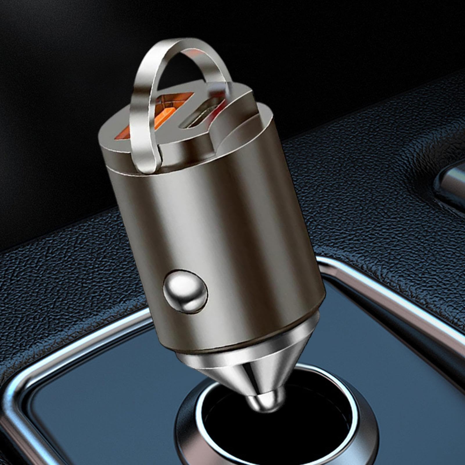 Caricabatterie da auto a ricarica rapida, doppia presa di ricarica, adattatore compatto in lega di zinco, accessorio per tablet, viaggi su strada, smartphone, veicoli e camion