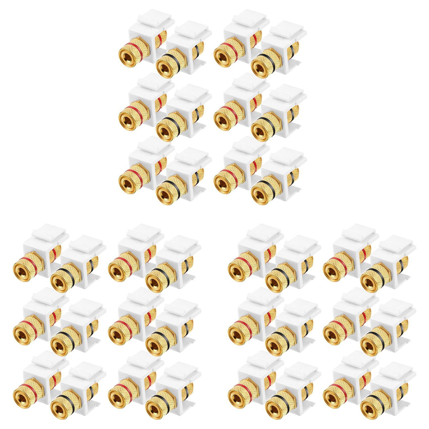 36 Sztuk Banana Jack Binding Post Jack Insert, Czarne i Czerwone Pierścienie Audio Speaker Złącze Śruby