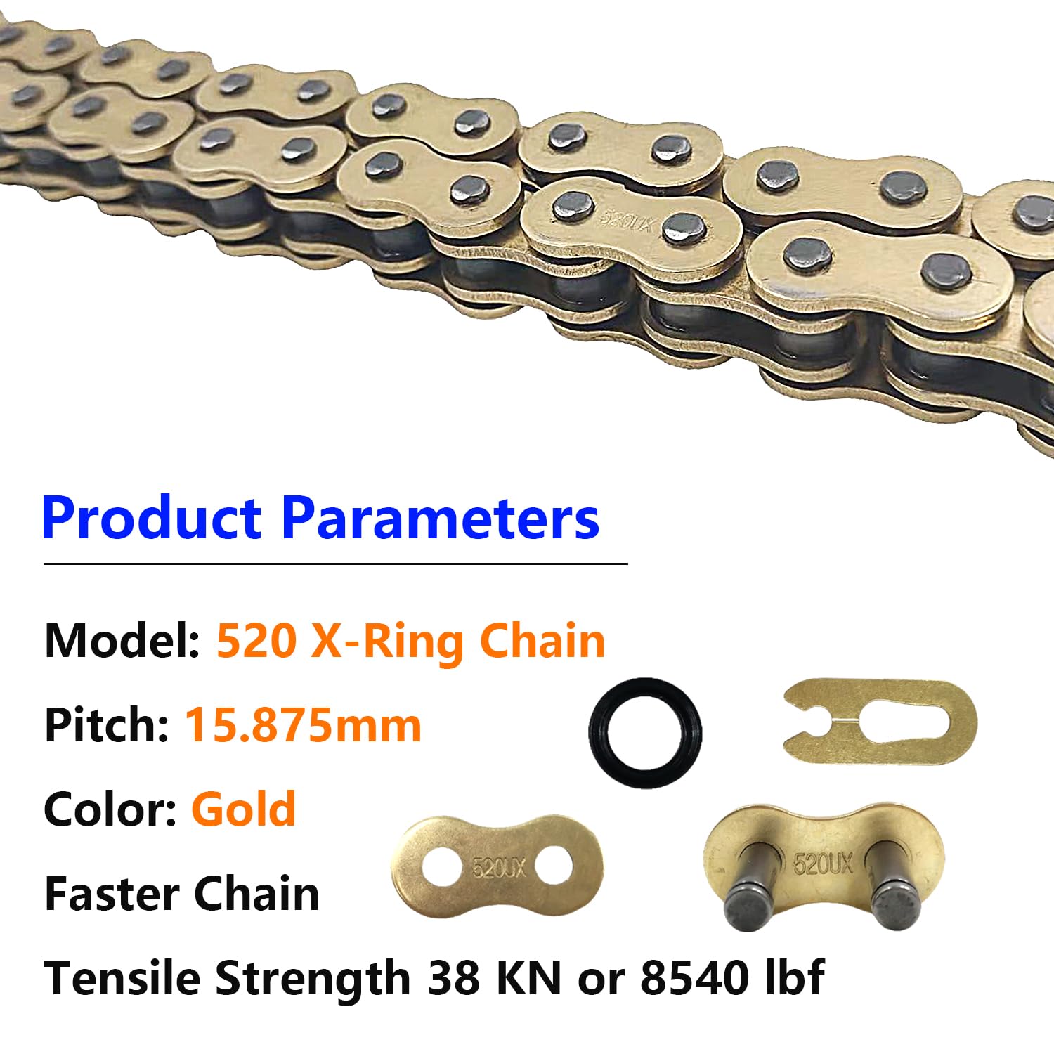 Amazon.com: BIGLKNM 520 X-Ring Chain, 72 Links Heavy Duty