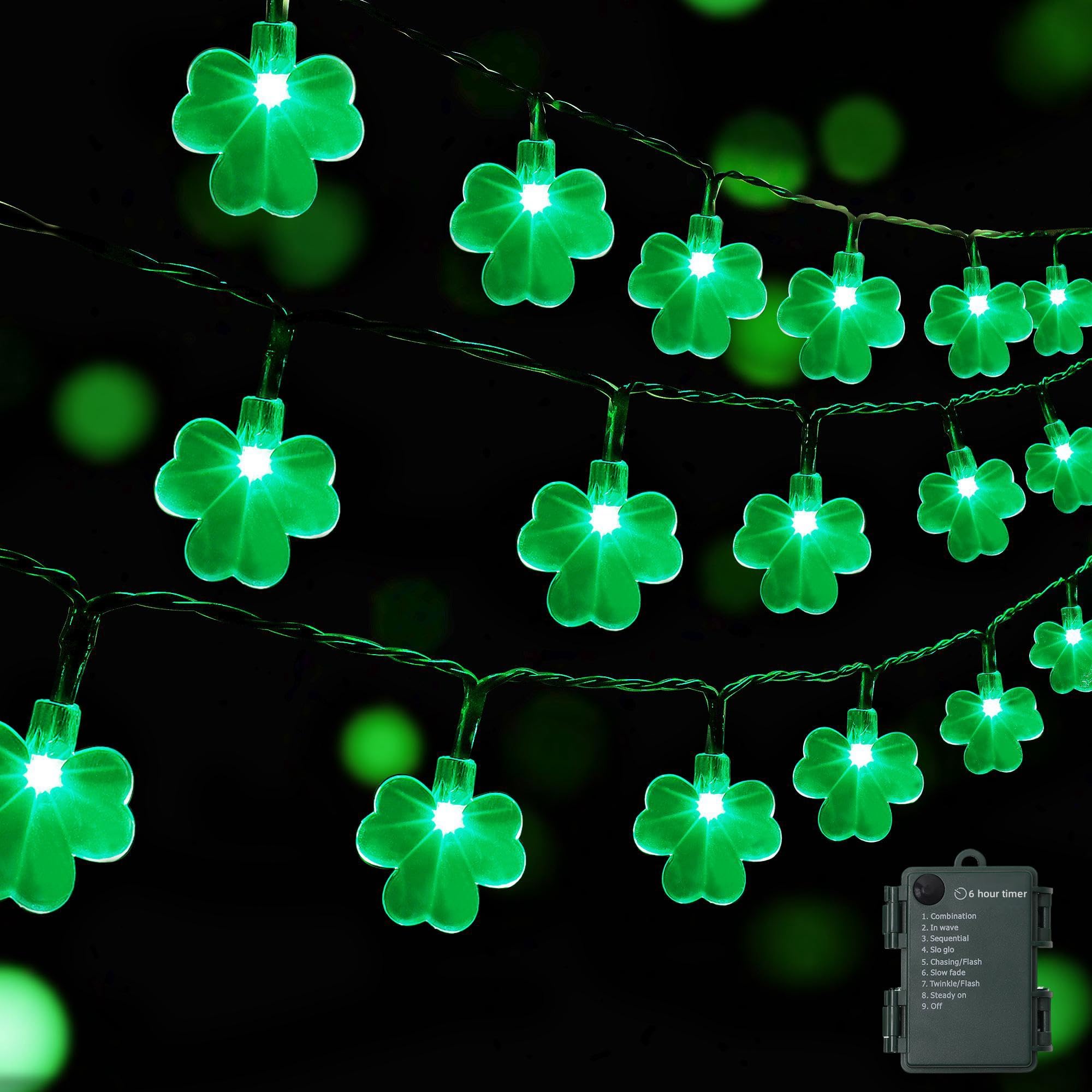 Vigor Home 3D-Kleeblatt Gartenflagge – Solarbeleuchtet Für St. Patrick's Day
