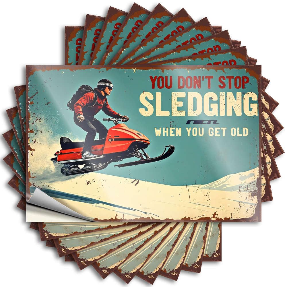Necessities Helmet Tattoo | Snowmobiles: Ageless Thrills On Ice! Mini Durable Vinyl Sticker Easy Apply for Ideas(8X12CM)