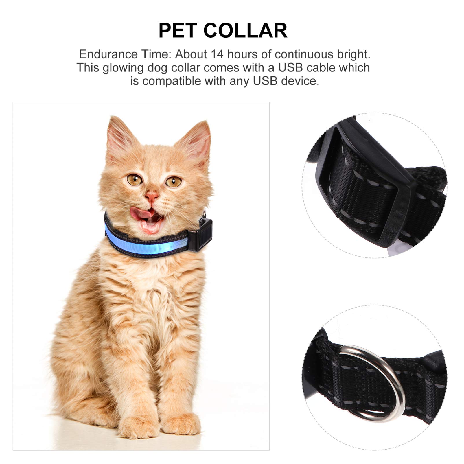 FRCOLOR 3 Ensembles Collier Lumineux pour Animaux De Compagnie Lumière Menée De Chien Animal De Compagnie Embrasé Nouveaux pour La Maison Câble Réseau en Nylon Briller Corde De Cou