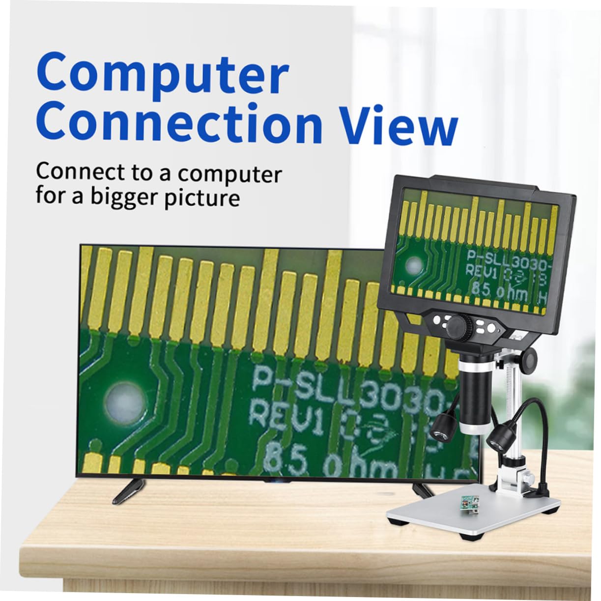 Microscopio De Bolsillo Digital Pantalla LCD y Luz para Adultos Fácil De Usar