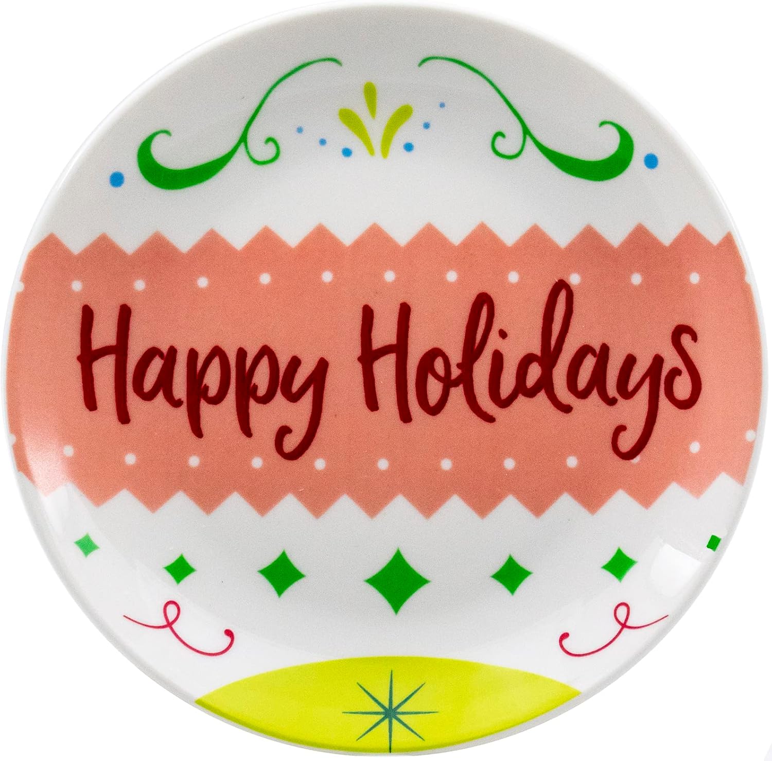 Set of 4 Assorted Hand Painted Christmas Themed Festive Ceramic 6" Plates