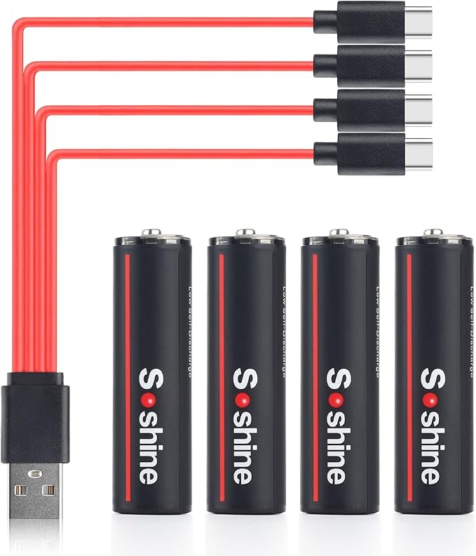 Rechargeable AA Lithium ion Battery,Type C USB AA Battery 1.5V 2600mWh