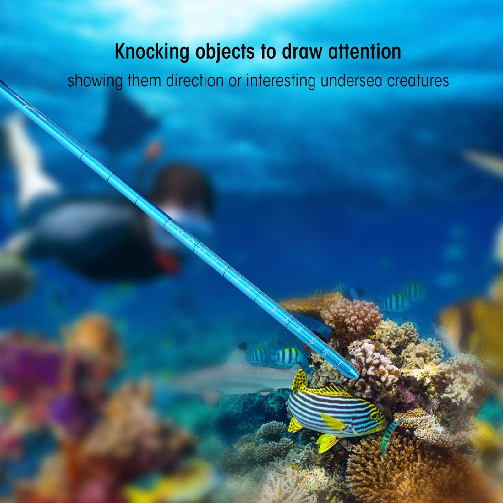 Alomejor Pointer Stick Rod Pointer Stick stop aluminium Scuba Diving Noise Maker Stick Rod Pointer z regulowanym nadgarstkiem (królewski niebieski)