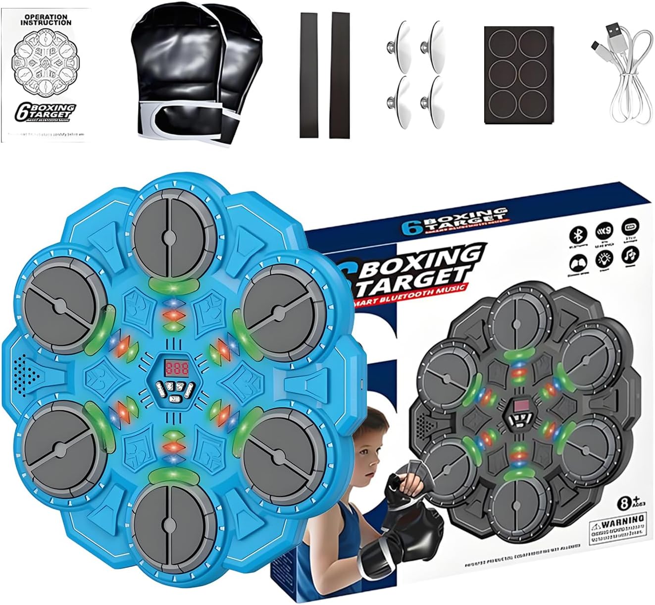 Boxing Machine for - Wireless Rechargeable Equipment | Musical Percussion Device for Indoor Gym Playroom Apartment