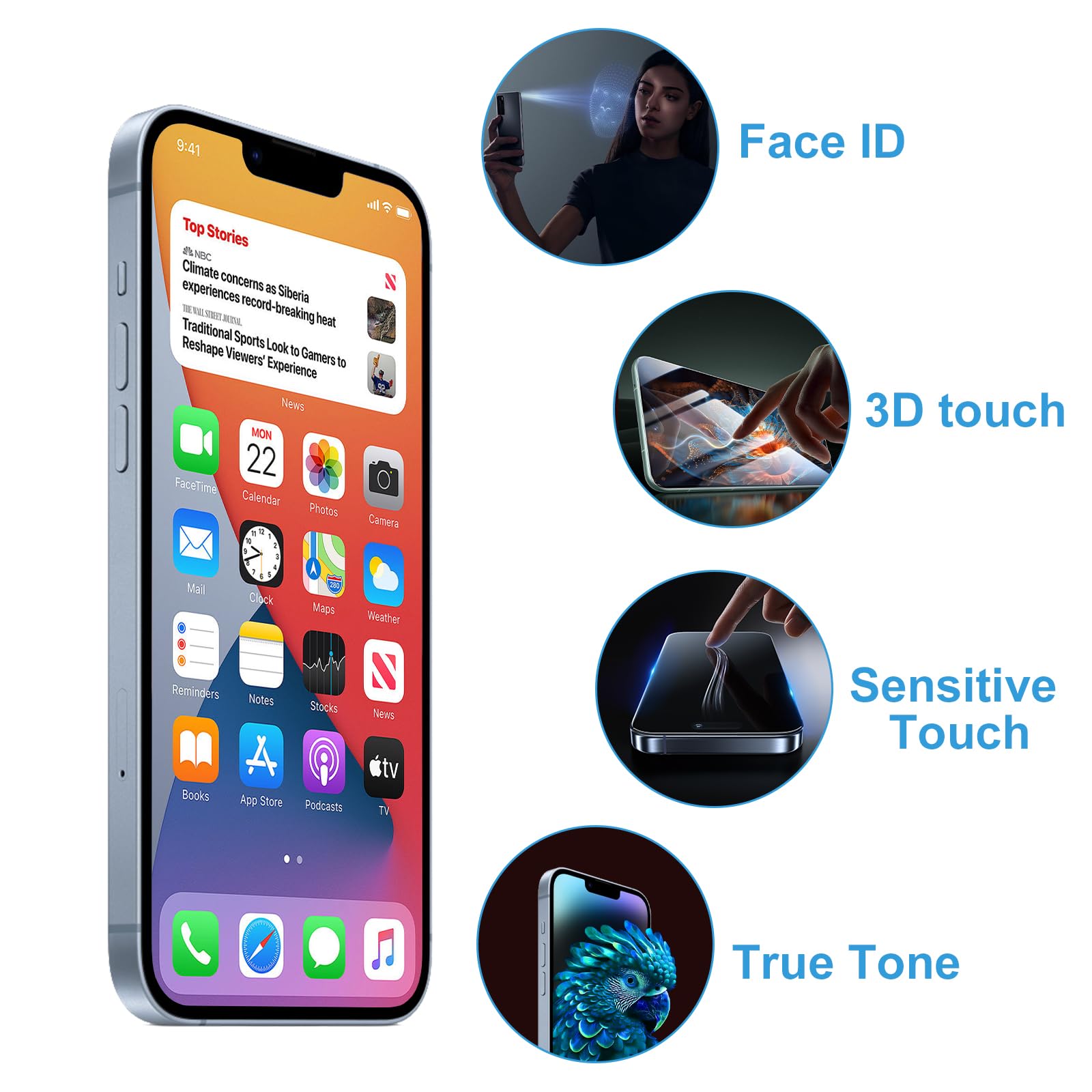 Dinow Pantalla para iPhone 13 Pro Max, pantalla LCD de 6.7” para 13 Pro Max, Pantalla para iPhone 13 ProMax LCD de repuesto con kit de reparación, Compatible con el A2643, A2484, A2641, A2644, A2645