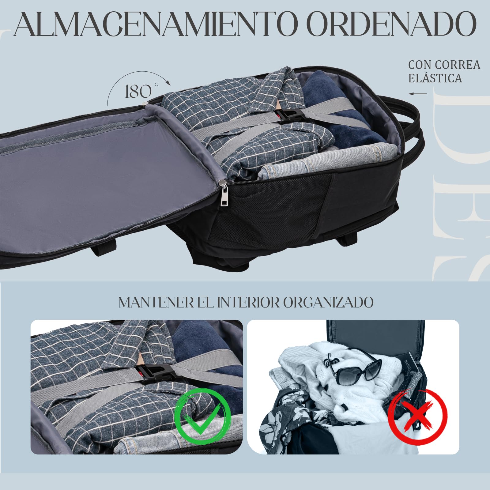 Lossga Mochila 40x30x20 para Ryanair Vueling Mochila Viaje Cabina Avion 40x20x25 Maleta Travel Backpack Equipaje de Mano 45x36x20 para Easyjet Bolsa Viaje Cabin Bag Mujer Hombre