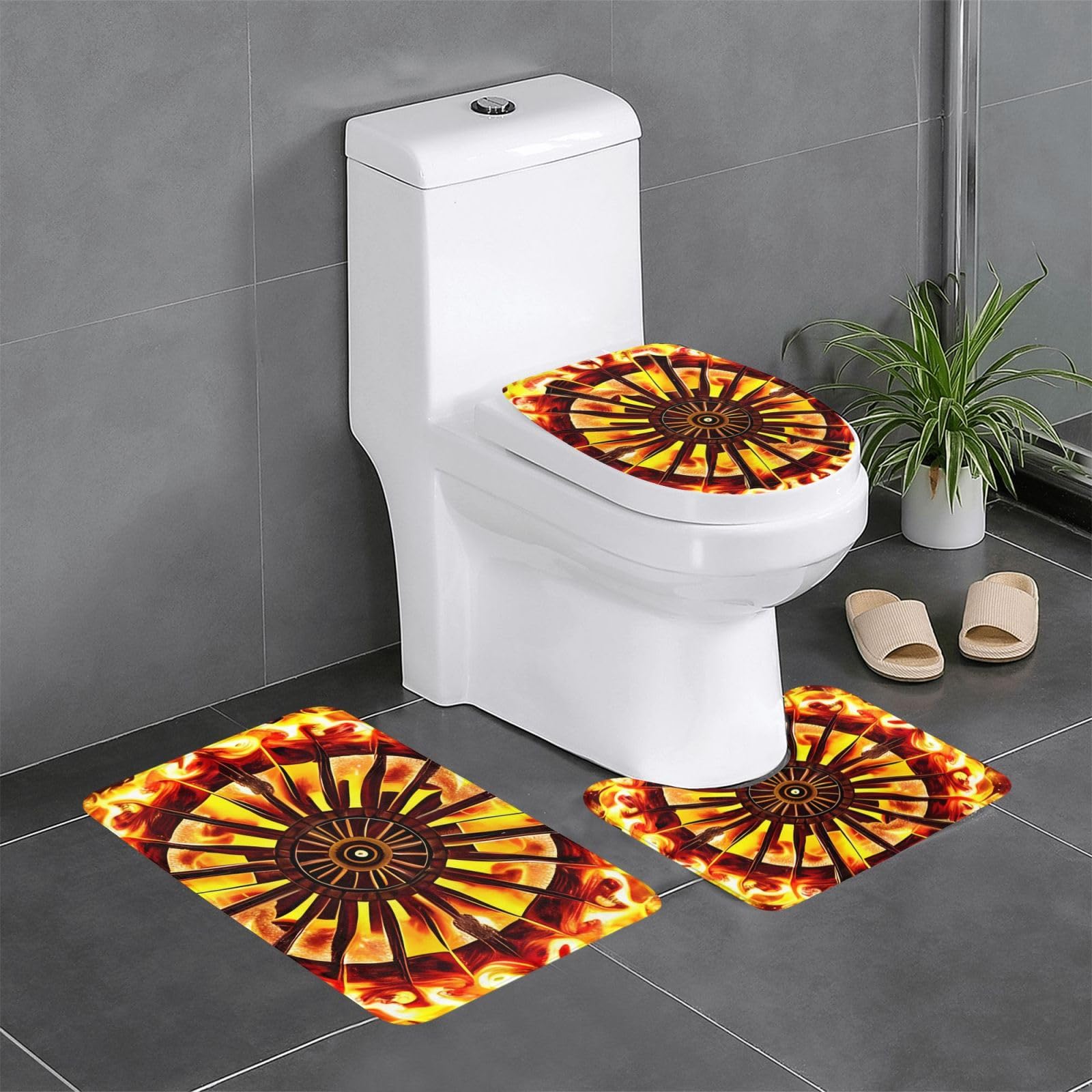 Tapis de salle de bain doux yefan ensemble 3 pièces absorption eau sol carrelage wc
