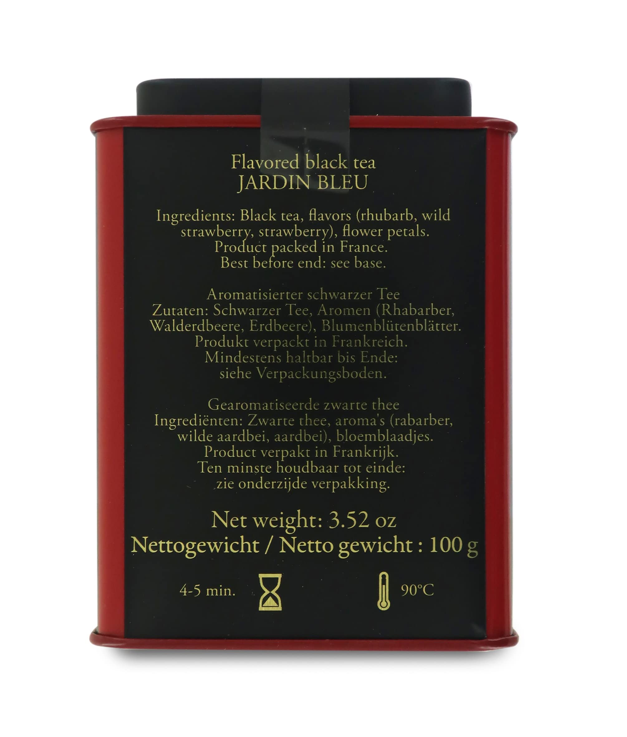 Dammann Jardin Bleu - Thé noir à la rhubarbe et aux fraise, boîte 100g - Dammann Frères