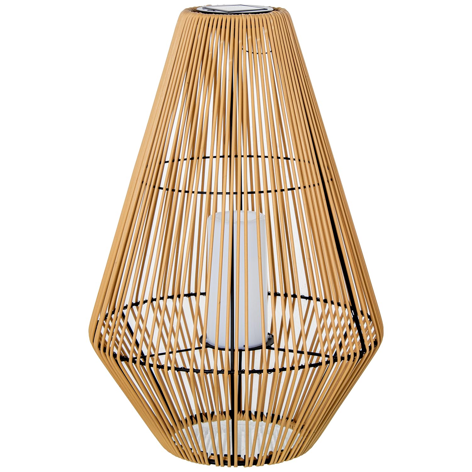 Lampe solaire de jardin 69cm avec bougie LED et pied en fer