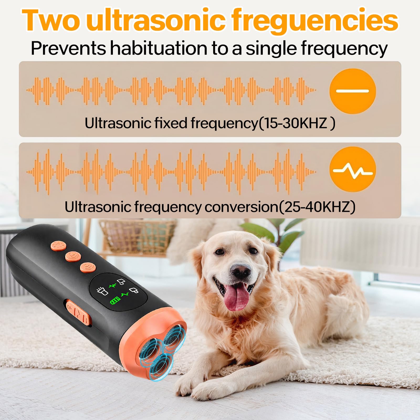 Vtizikl Ultrasonic Anti Bark Device UK, Rechargeable Dog Bark Deterrent with 50ft Range - Image 3