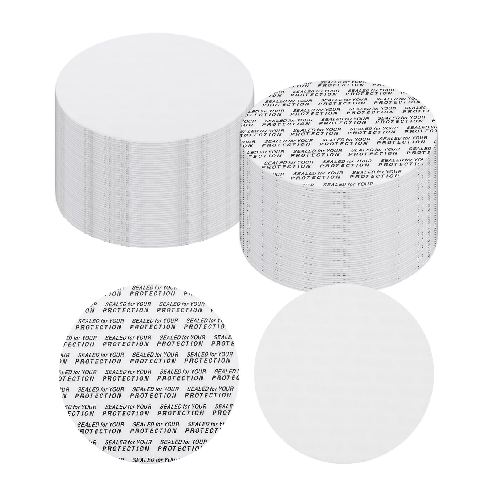 PATIKIL 61mm / 2.4" Foam Lid Liner, 100 Pcs Adhesive Round PS Pressure Sensitive Seals, Cap Liners Resistant Tamper for Plastic Glass Jar Bottle Cap Canning Vials Seals