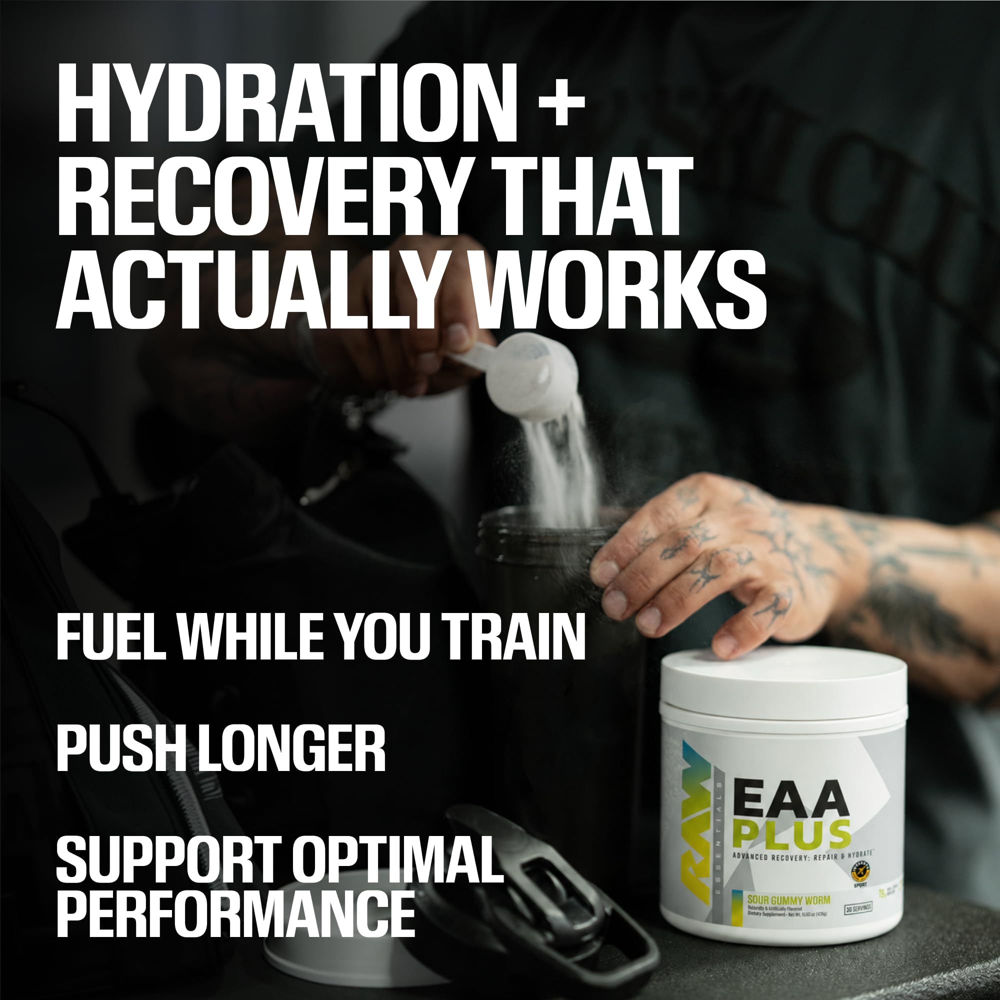 RAW EAA Plus, Amino Acids Powder, Watermelon Grape (30 Servings) - Pre Workout Amino Energy Powder for Advanced Endurance, Recovery & Lean Muscle Growth - BCAA Amino Acids Supplement for Men & Women — Amazon image 4