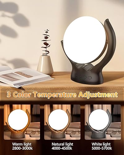 Miniatura 3 de Lámpara de terapia de luz de 10000 lux, giratoria, LED sin rayos UV, lámpara de terapia de luz solar con 3 temperaturas de color y 5 ajustes de