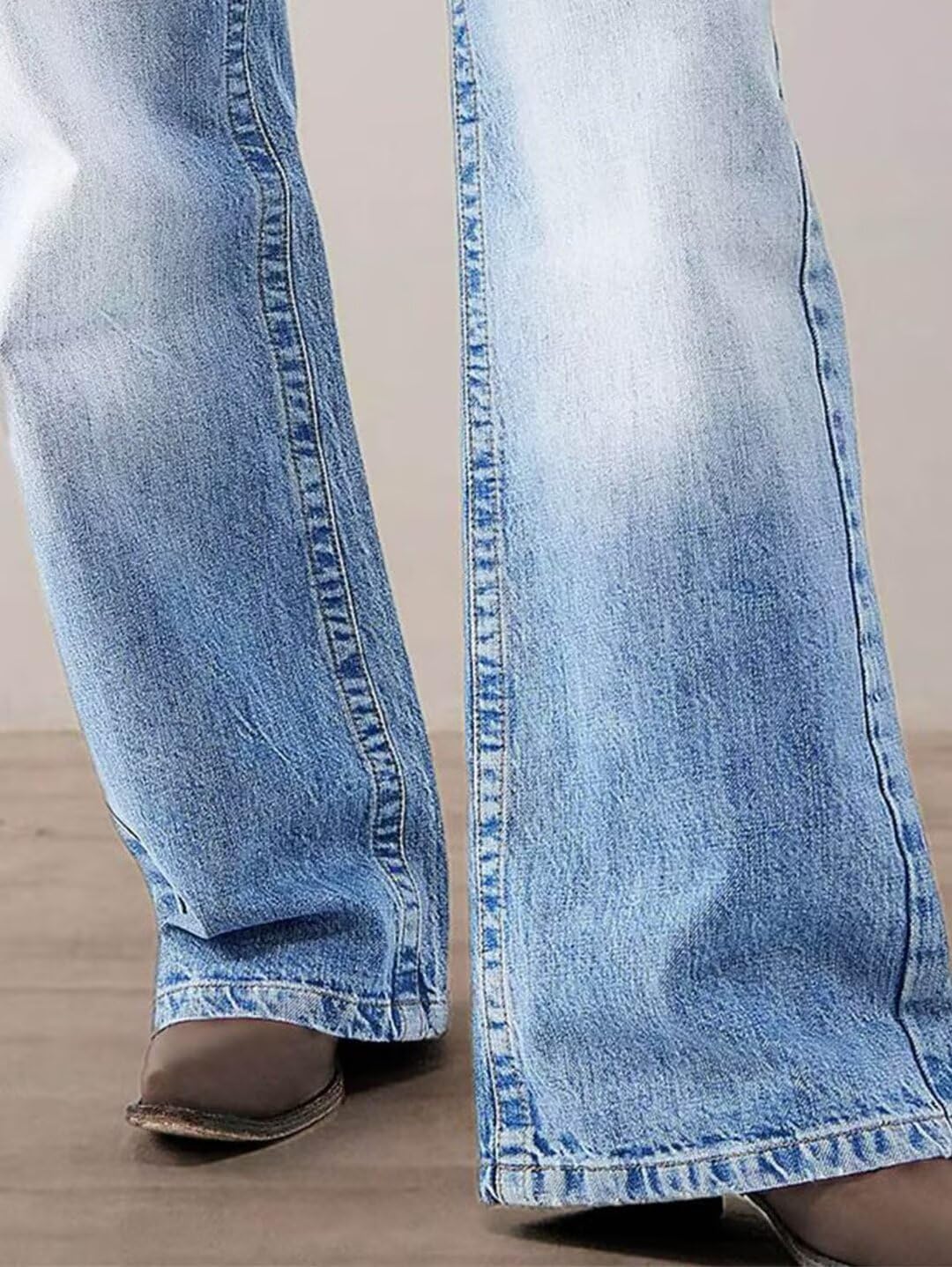 Flamingals Women's Baggy Jeans Wide Leg Low Waist Wash Stretchy Boyfriend Y2K Denim Pants