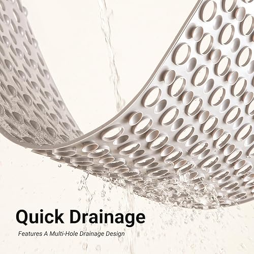 Miniatura 4 de Tapete antideslizante para bañera y ducha de 31 x 17 pulgadas, tapete de baño con orificios de drenaje de secado rápido y ventosas, tapete de baño