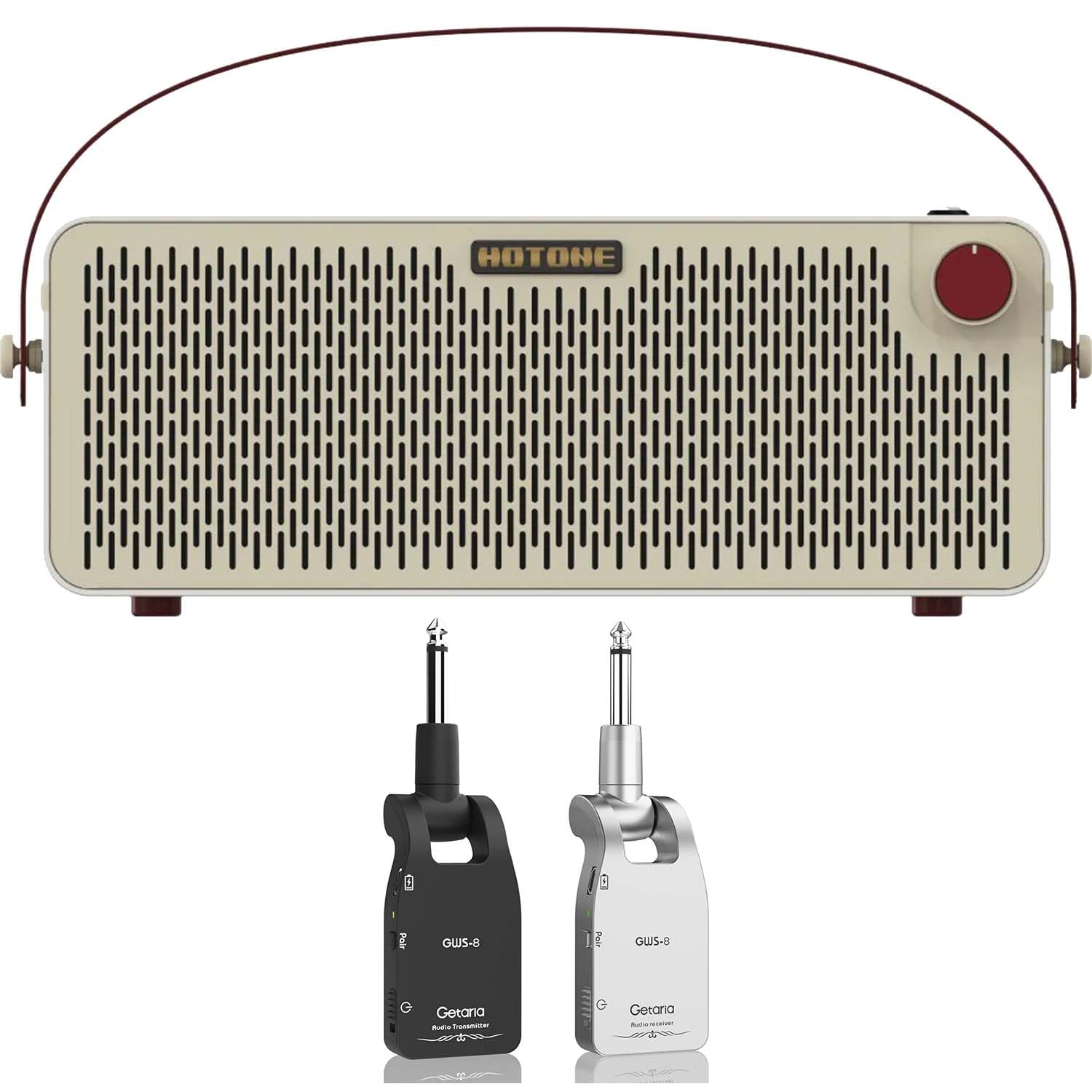 Hotone Pulze AP30WH Multifunctional Bluetooth Amplifier, Getaria 2.4GHZ Wireless Guitar System Bundle