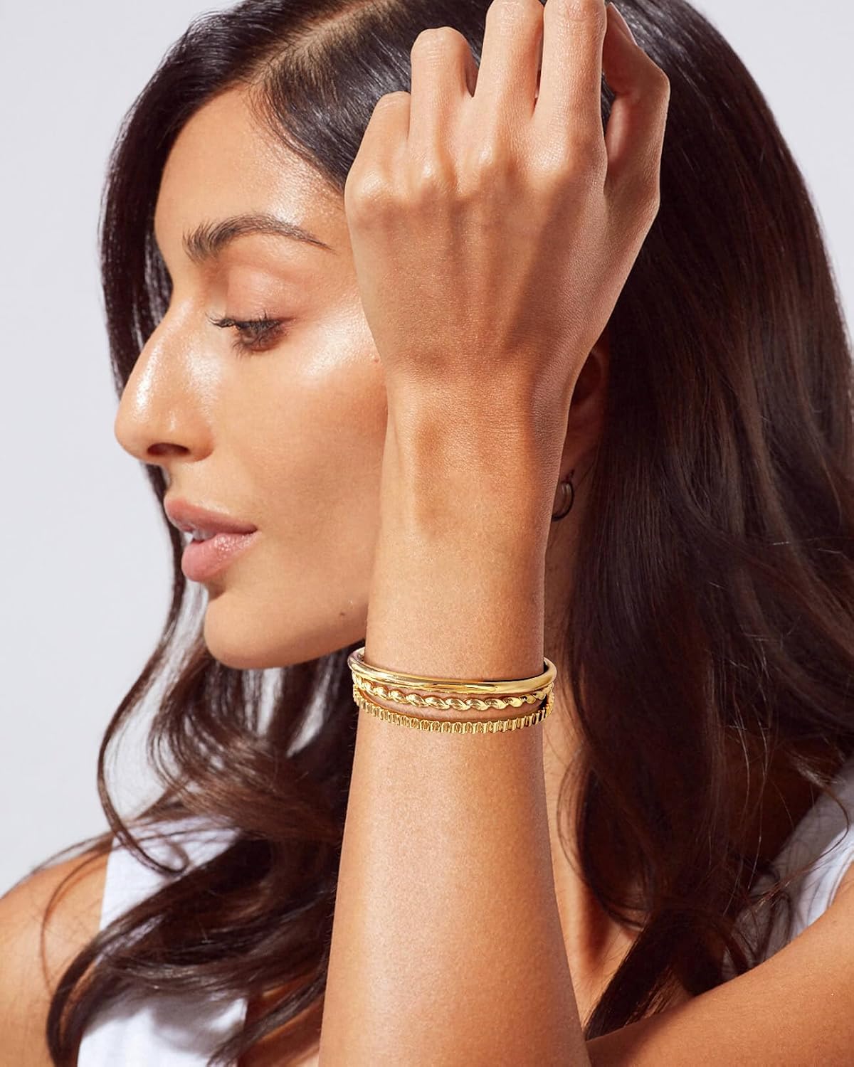 WOWORAMA Adjustable Slider Bracelets for Women Bar Friendship Bangle Bracelet for Women Gold/White Gold/Rose Gold Bolo Bracelet - Image 2