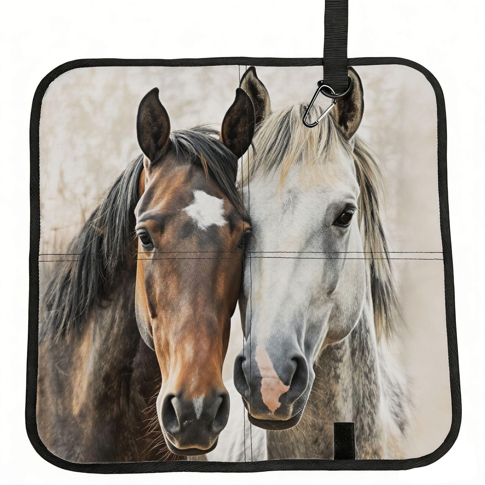SDEGTHO Horse Animal Print Padded Seat Pad Folding Cushion Waterproof Bench Mat Portable Outdoor Rest Mat 15.8"