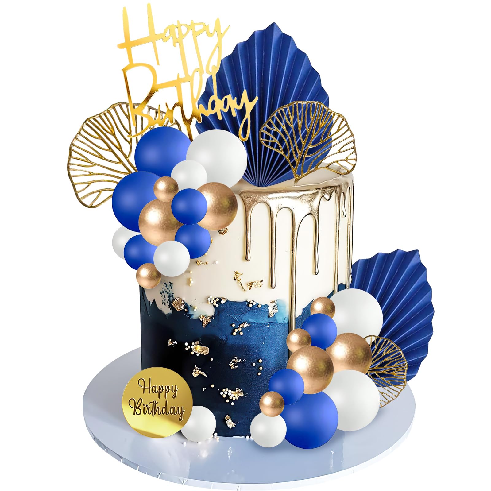 Tortenaufsatz Zum 30. Geburtstag – „30“ Dekoration Aus Glitzerndem Karton, Ca. 15x12 Cm, Blau Glitzernd