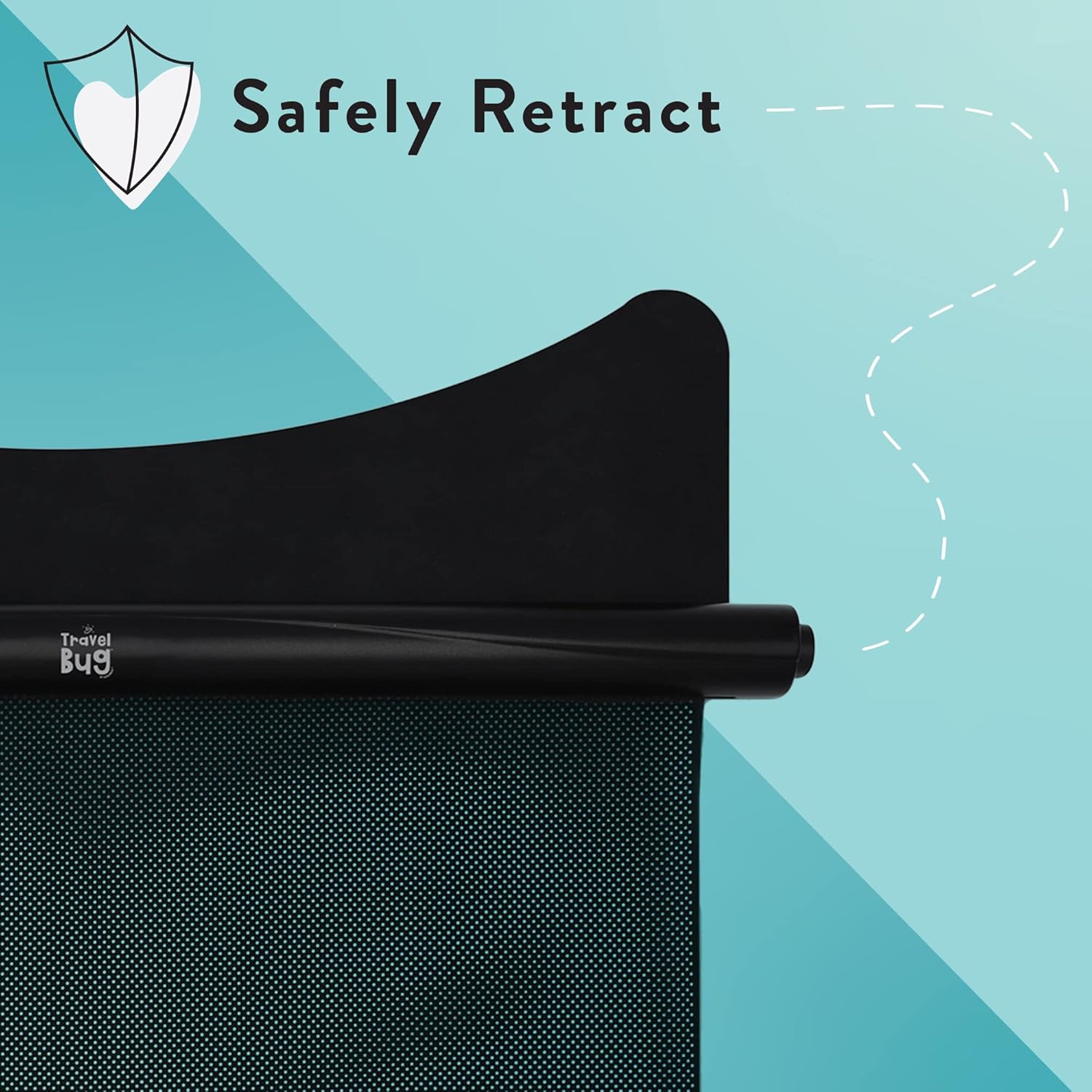Travel Bug Flex & Fit Roller Shade - Adjustable Sun Protection for Baby in Cars, Trucks and Vans