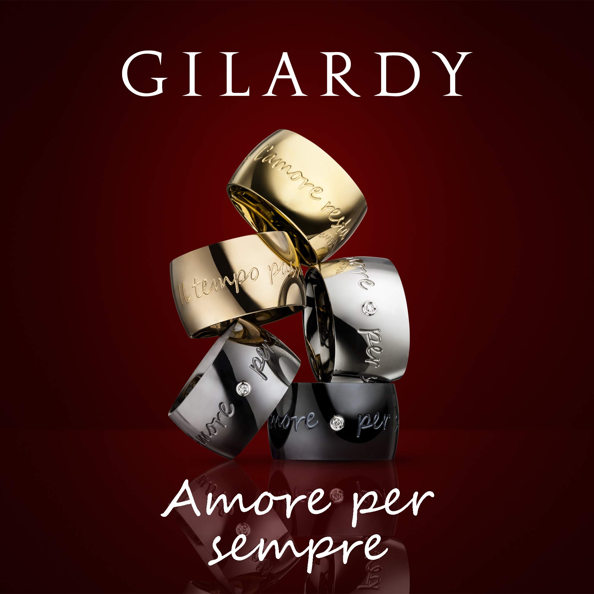 GILARDY Amore per sempre Liebes Ring R1 mit italienischem Liebeszitat Edelstahl