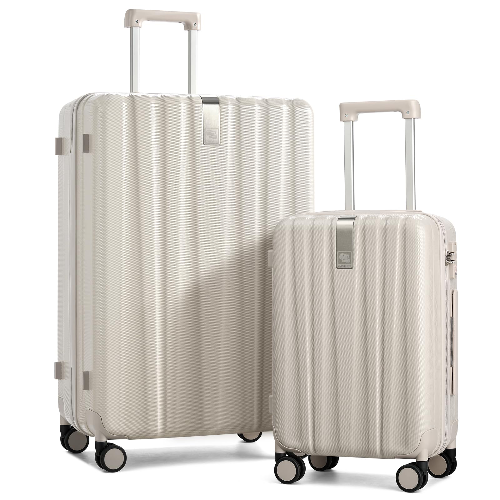 Hanke Hardshell Luggage Sets 2 Piece Extra Large Suitcases with Lock,28 Inch Luggage with Spinner Wheels, Travel Suitcase for Women Men 20 29Inch,Ivory White