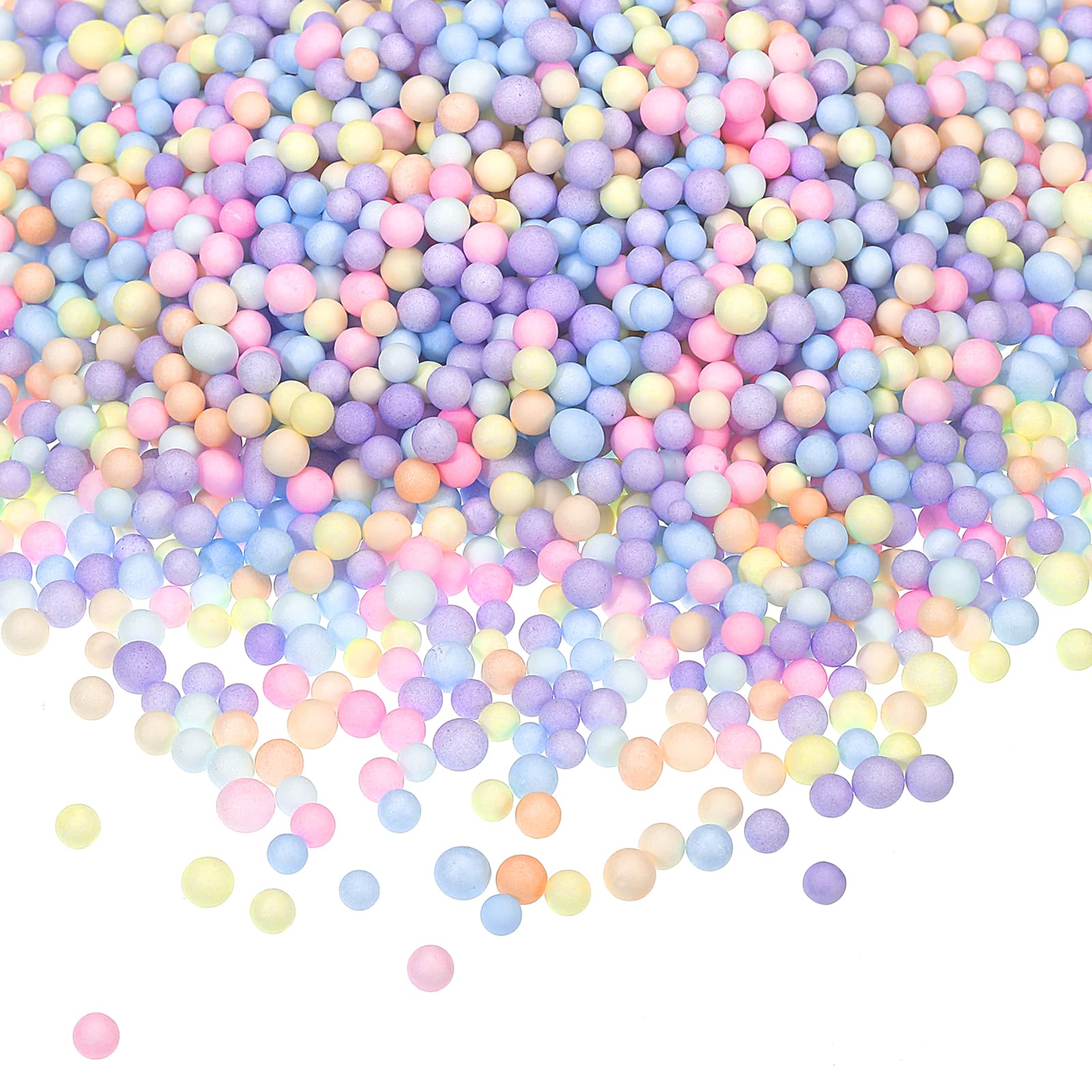 sourcing map 40000Pcs Colorful Foam Beads, 4-6mm Mini Foam Balls Round Polystyrene Beads for DIY Crafts Party Decorations Vase Pillow Gift Box Filling