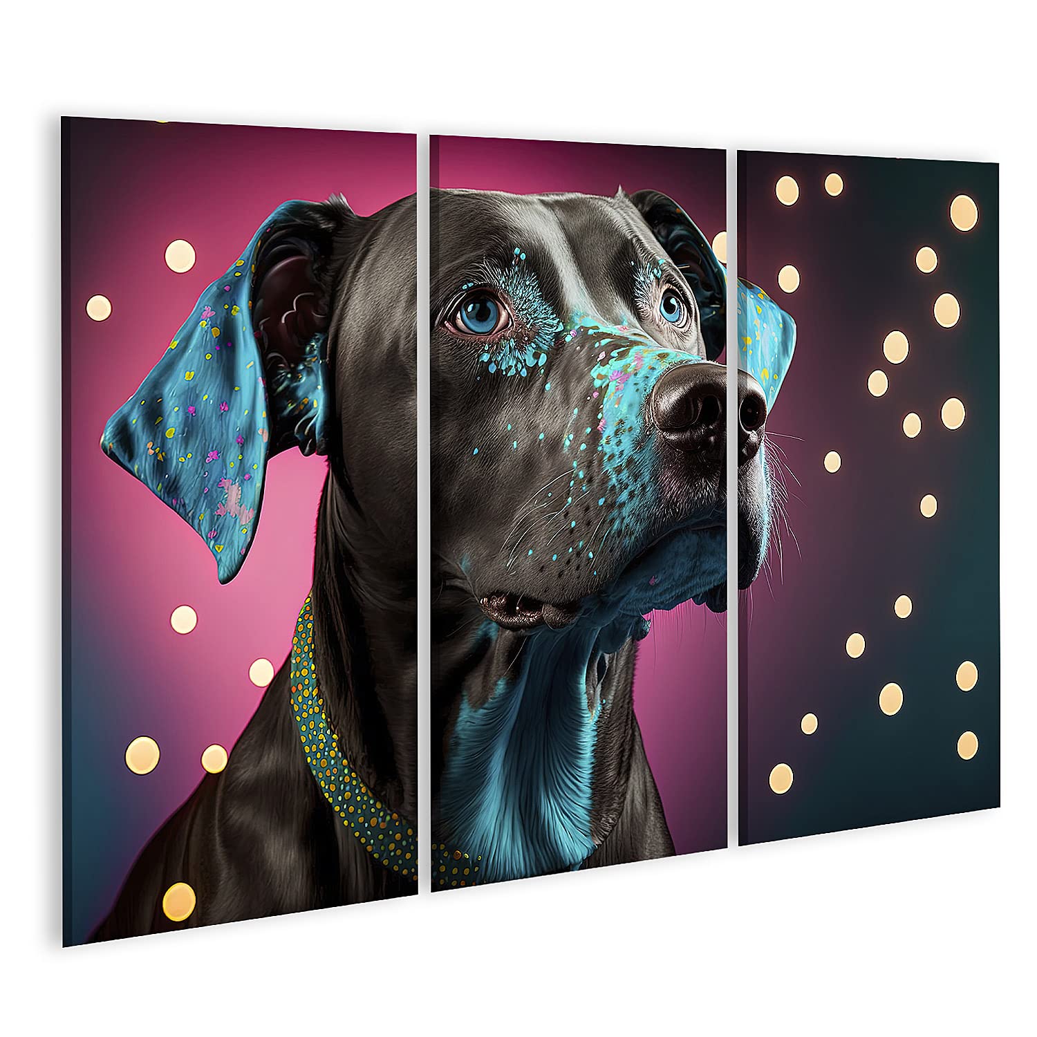 islandburner Prime - Quadro su tela, stile pop art deco, cane, ecstasi, poster da parete