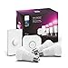 Philips Hue Smart Light Starter Kit - Includes (1) Bridge, (1) Smart Button and (3) Smart 75W A19 LED Bulb, White and Color Ambiance, 1100LM, E26 - Control with Hue App or Voice Assistant