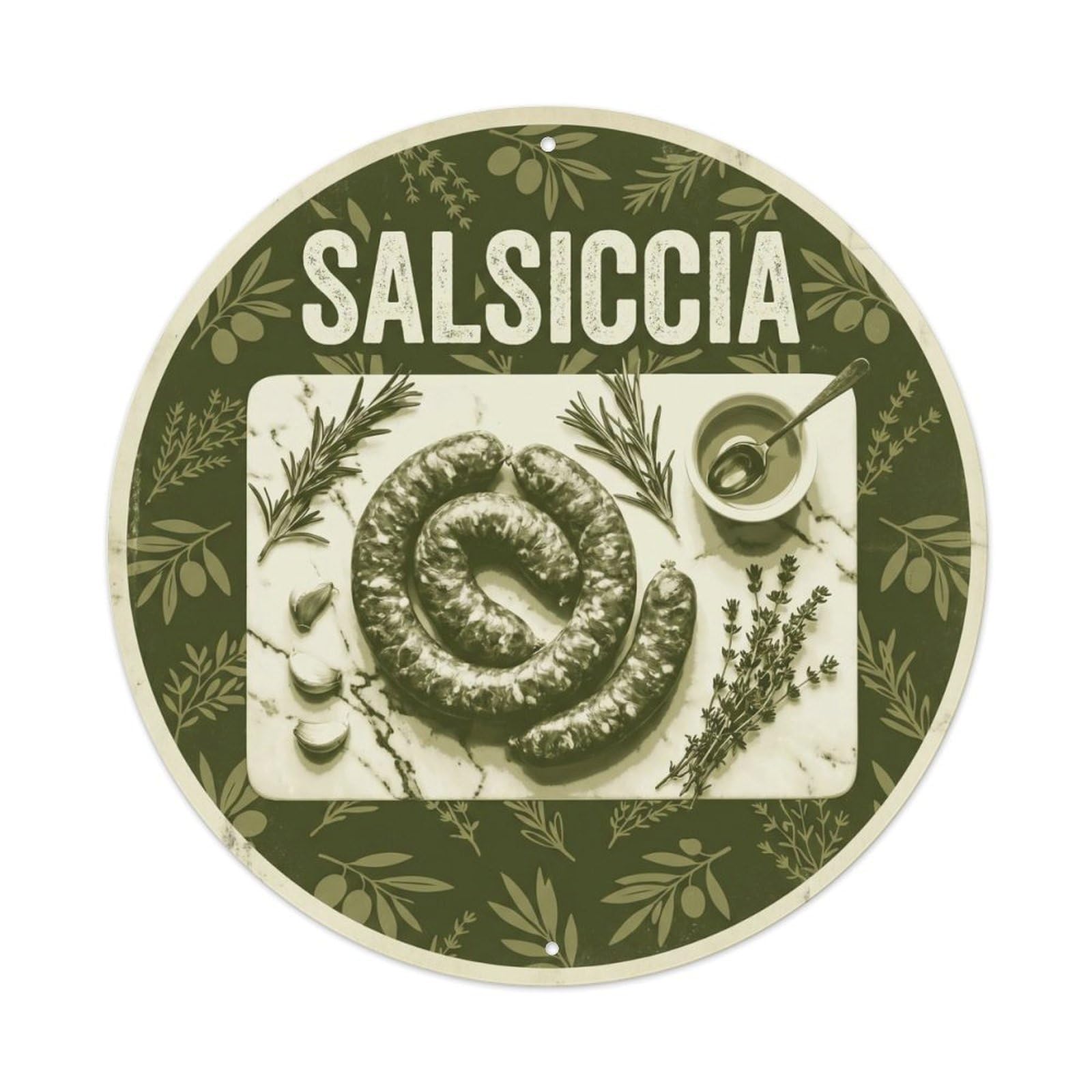 Italian Salsiccia Regional Culinary Heritage Metal Tin Sign