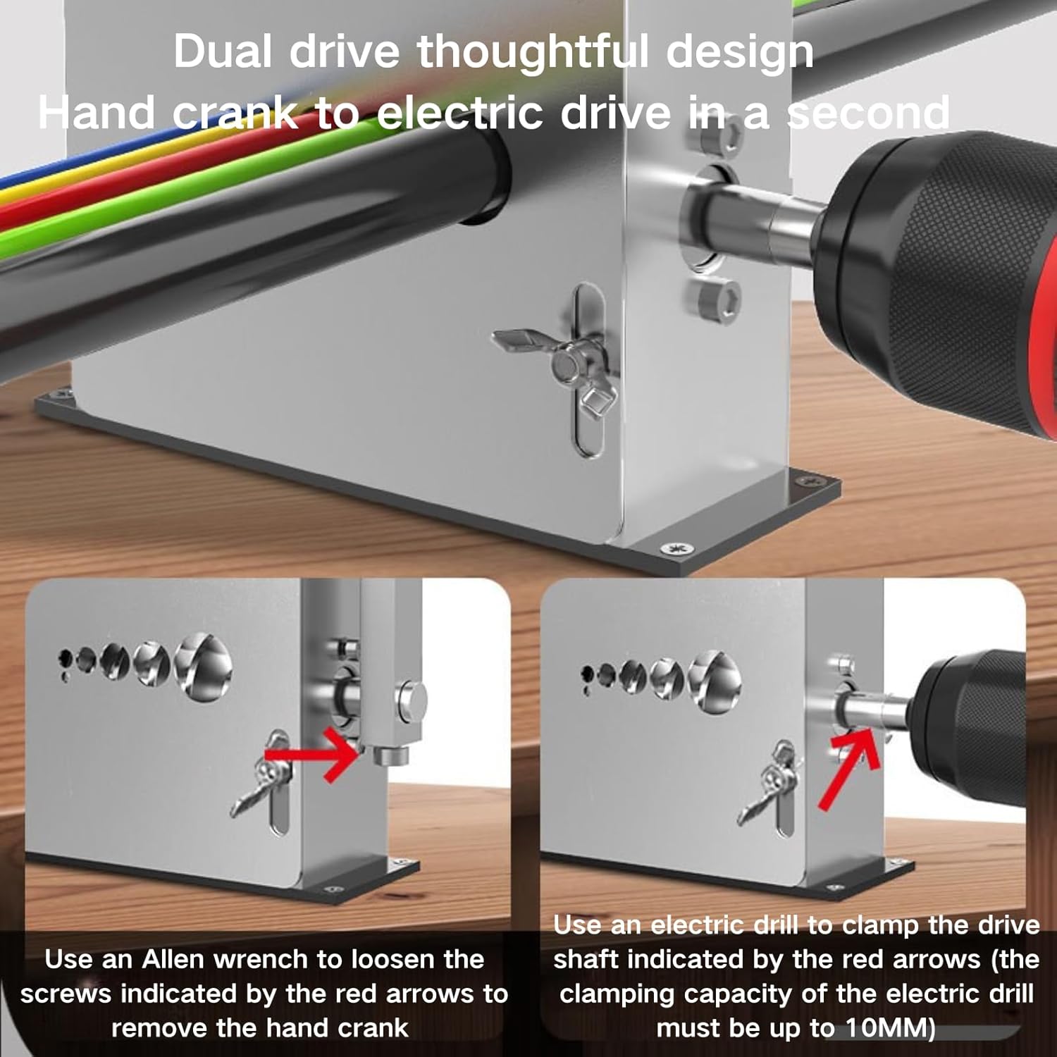 Manual Wire Stripping Machine, Electric/Hand Crank Wire Stripper Tool with Spare Blade, 0.04-1 Inch Scrap Wire Stripping Machine for Copper Cable