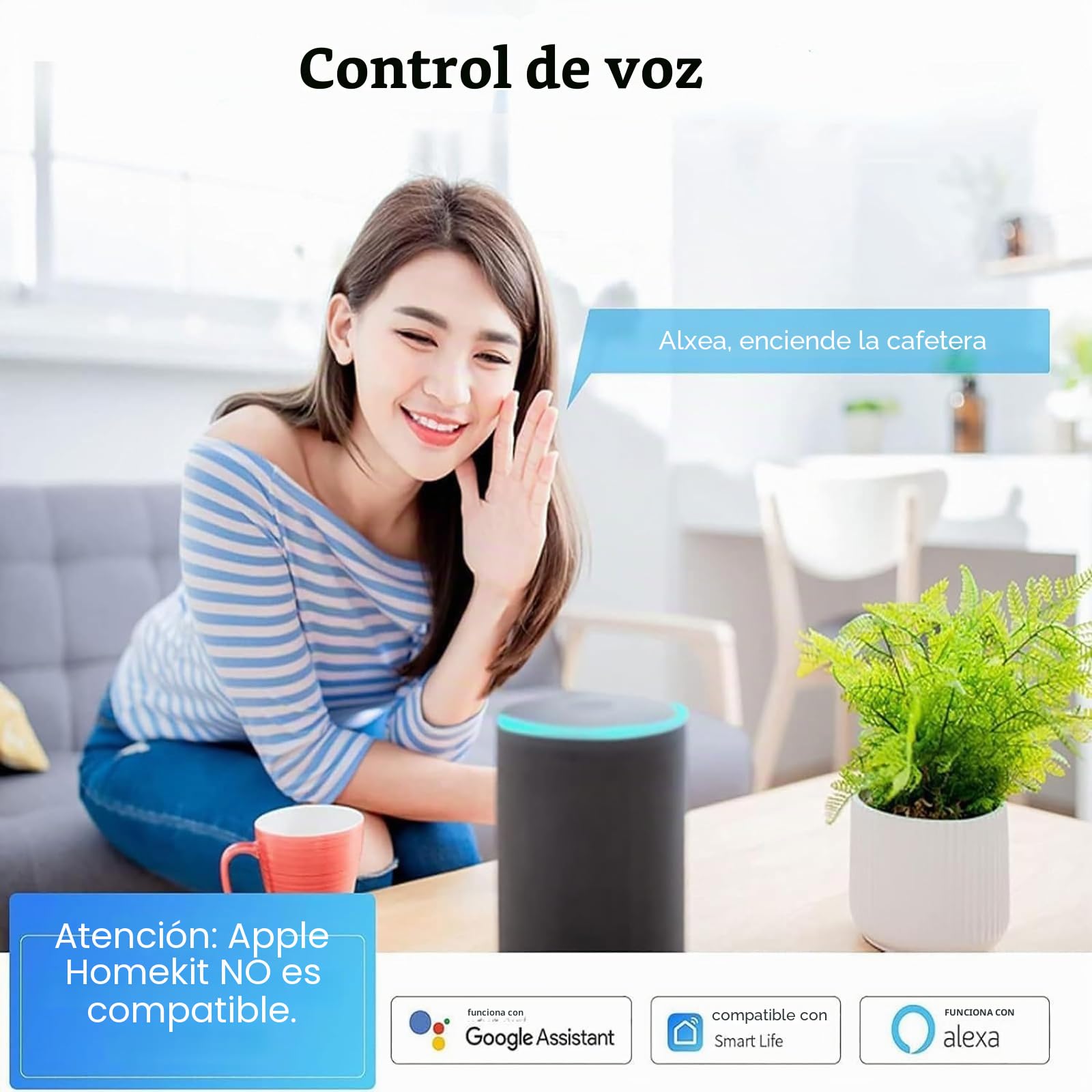 Regleta inteligente Zigbee, 16 A, Zigbee 3.0, protección contra sobretensiones con 4 salidas AC independientes y 3 puertos USB, 1 tipo C, Power Strip compatible con Alexa Google Home